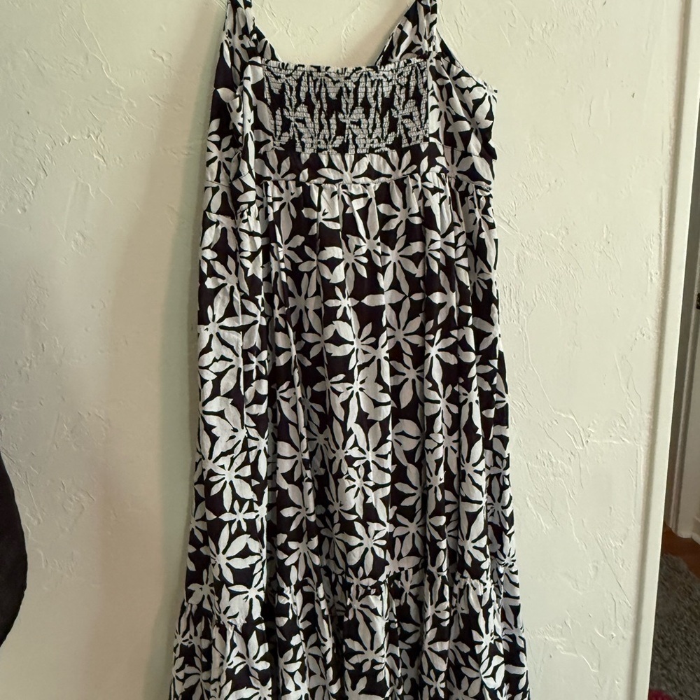 J Crew Black White Floral Dress Size 14 - Picture 4 of 12